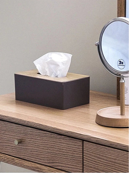 Tissue Box Table Napkin Holder Tissue Case Paper Box Container Bamboo Cover Solid Wood Storage Box Home DesktopTissue Box Holder