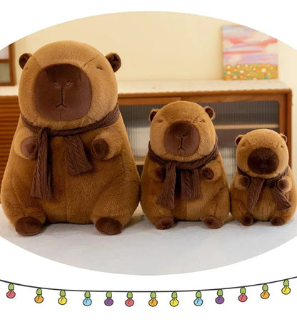 35CM Hot Plush Stuffed Doll Cute Scarf Pufferfish Plush Kawaii Animal Toy Children's Birthday Gift Capybara Doll Kids Toys