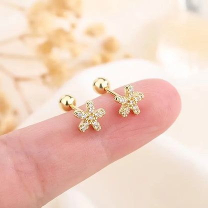 New Fashion Heart Stud Earrings for Women Hypoallergenic Screw Cartilage Helix Earring Girls Piercing Accessories Jewelry Gifts