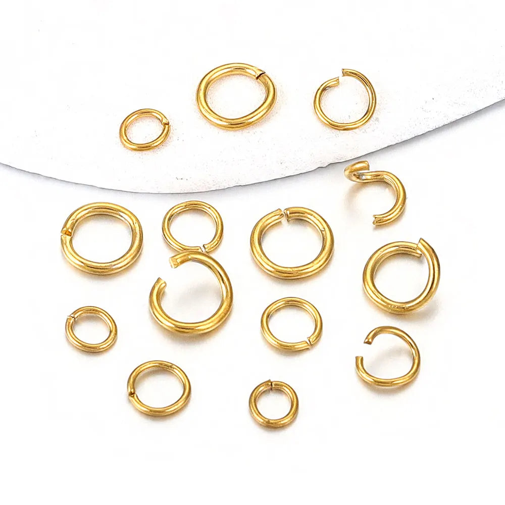 100-200pcs/lot 3/4/5/6/7/8/10mm Stainless Steel Gold Plated Jump Ring Connector for Diy Jewelry Making Accessories Wholesale