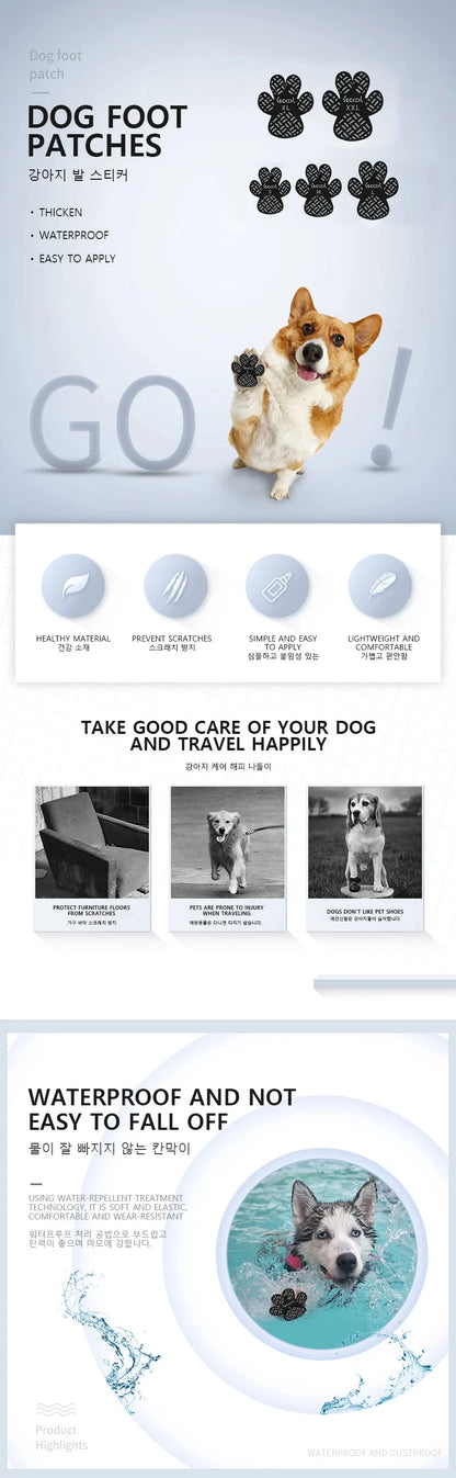 4-Pack Dog Anti Slip Paw Grips Traction Pads Dog Paw Protection Stickers with Stronger Adhesive for Hard Floor or Injuries