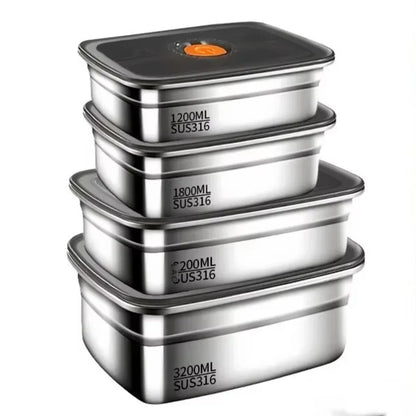 High Quality Stainless Steel Camping Lunch Box Sealed Refrigerator Freezer Storage Box Leak-proof Microwave Suitable Bento Box