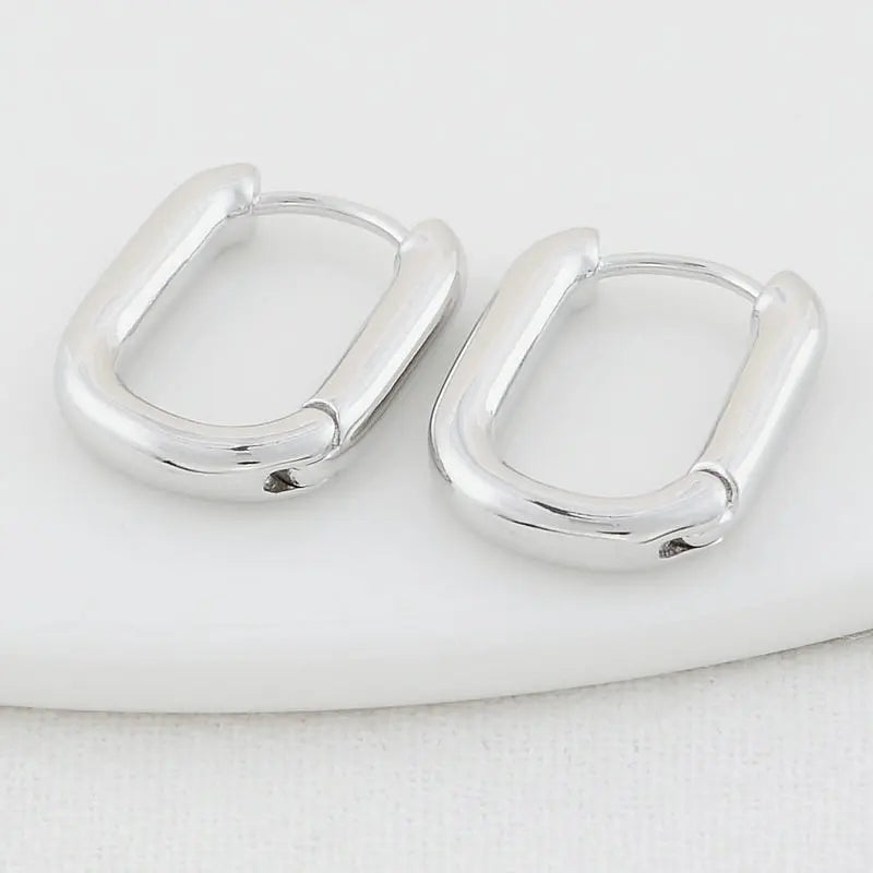 4PCS 16MM 18MM 20MM 14K Gold Color Brass Oval Earrings Hoops High Quality Jewelry Making Supplies Diy Findings Accessories