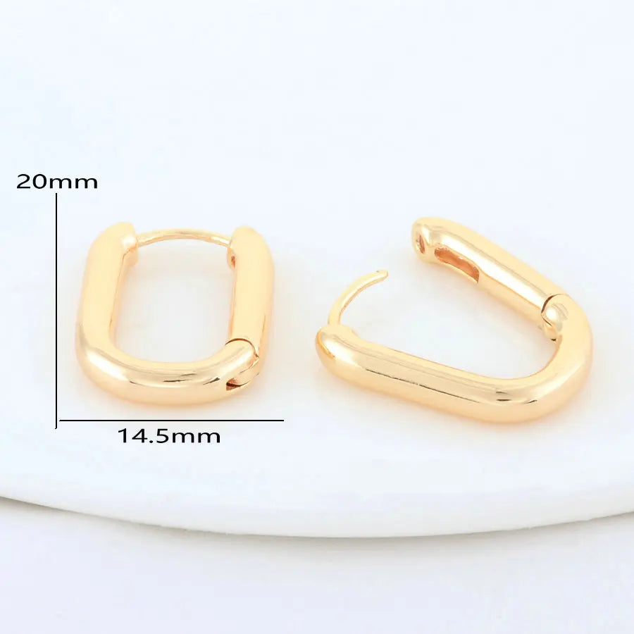 4PCS 16MM 18MM 20MM 14K Gold Color Brass Oval Earrings Hoops High Quality Jewelry Making Supplies Diy Findings Accessories