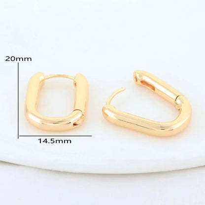 4PCS 16MM 18MM 20MM 14K Gold Color Brass Oval Earrings Hoops High Quality Jewelry Making Supplies Diy Findings Accessories