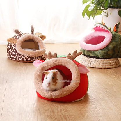 Guinea Pig Bed Hamster Soft Hideout House Small Pet Animals Warm Nest Cage for Bunny Rabbit Sugar Glider Chinchilla Hedgehog
