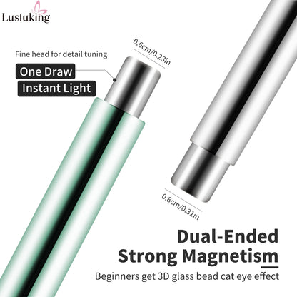 Cat Eye Nail Art Magnetic Tool Cylindrical Stick with Ball Magnet Manicure Accessory for Glass Bead Effects Fits UV Gel Polish