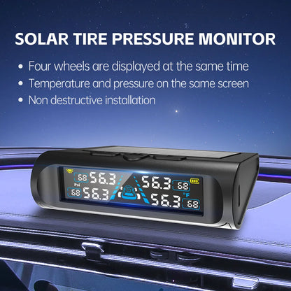 Car Security Alarm Systems Tire Pressure Monitoring Tyre Temperature Monitor Auto Accessories Solar TPMS Universal 4 Exteral