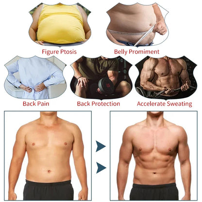 Mens Abdomen Reducer Sauna Body Shaper Fitness Sweat Trimmer Belt Waist Trainer Belly Slimming Shapewear Waist Trainer Corset We