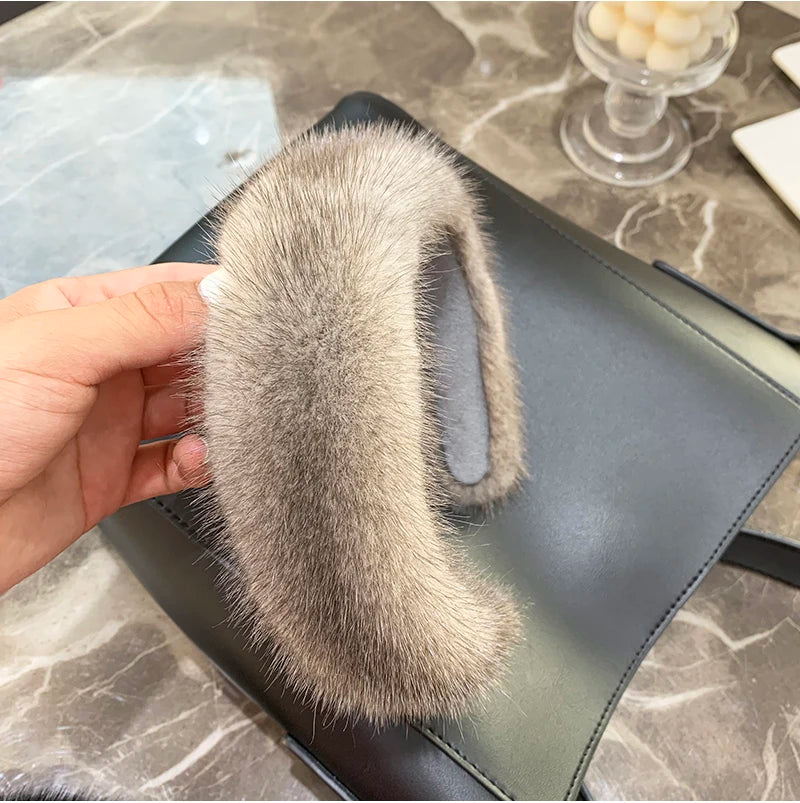 2025 Hot Sale Women Luxury winter 100% Real Mink Fur Headbands High Quality Real Fur Hair Band Lady Fashion Hair Hoop Furry Gift