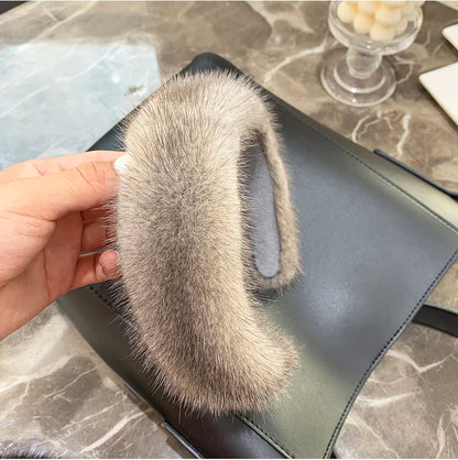 2025 Hot Sale Women Luxury winter 100% Real Mink Fur Headbands High Quality Real Fur Hair Band Lady Fashion Hair Hoop Furry Gift