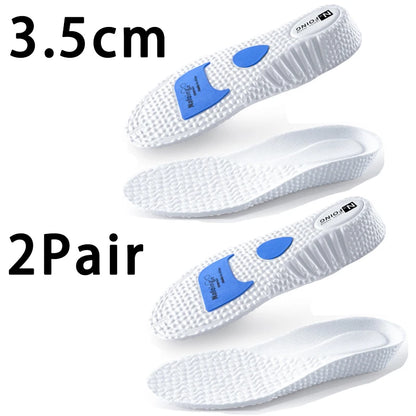 1Pair Height Increase Insoles for Feet PU Memory Foam Shoes Pad Breathable Orthopedic Heel Lift Insole for Sport Running Care