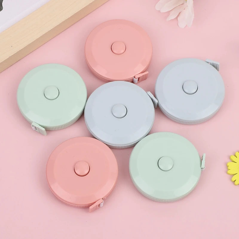 1PC/15PCS 1.5m Small Tape Measure Portable Student Soft Leather Three Measurement Clothes Automatic Recycling