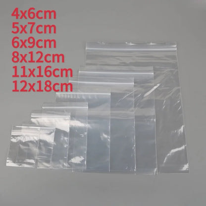 100Pcs/lot Small Zip Lock Plastic Bags Transparent Bag Reclosable Vacuum Storage Bag Clear Bags Ziplock Food Storage zip Bags