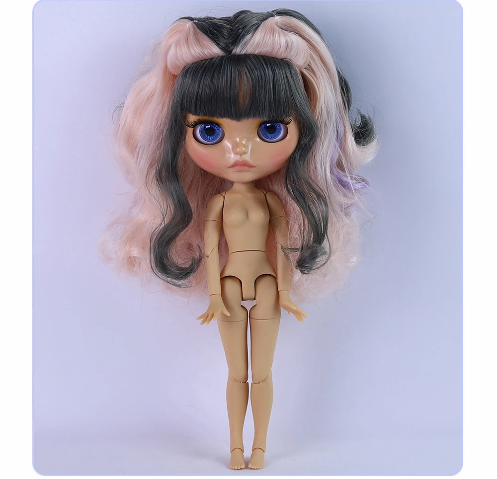 ICY DBS Blyth Doll 1/6 Joint 30cm Brown Skin Glossy Face Toothed Mouth Girl Doll BJD Toy Gift