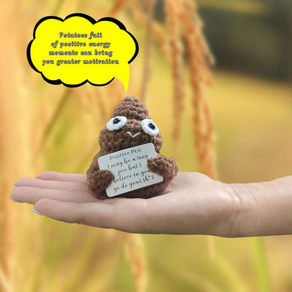 1pc Creative Plush Desktop Decoration Ornaments, Mini Handmade Crocheted Gifts, Emotional Support Positive Cards, Birthday Party, Graduation Gifts, Encouragement For Friends