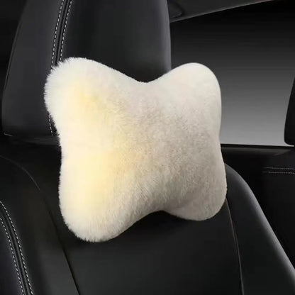 Winter Car Seat Neck Rest Pillow Plush Car Headrest Plush Cushion Warmth And Comfort Universal Lumbar Pillow Support Accessories