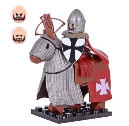 Medieval Knight Figure Building Blocks Roman Rohan Temple Soldier Infantry Commander Mount War Horse Wolf Orc Boy Toy Gift S009