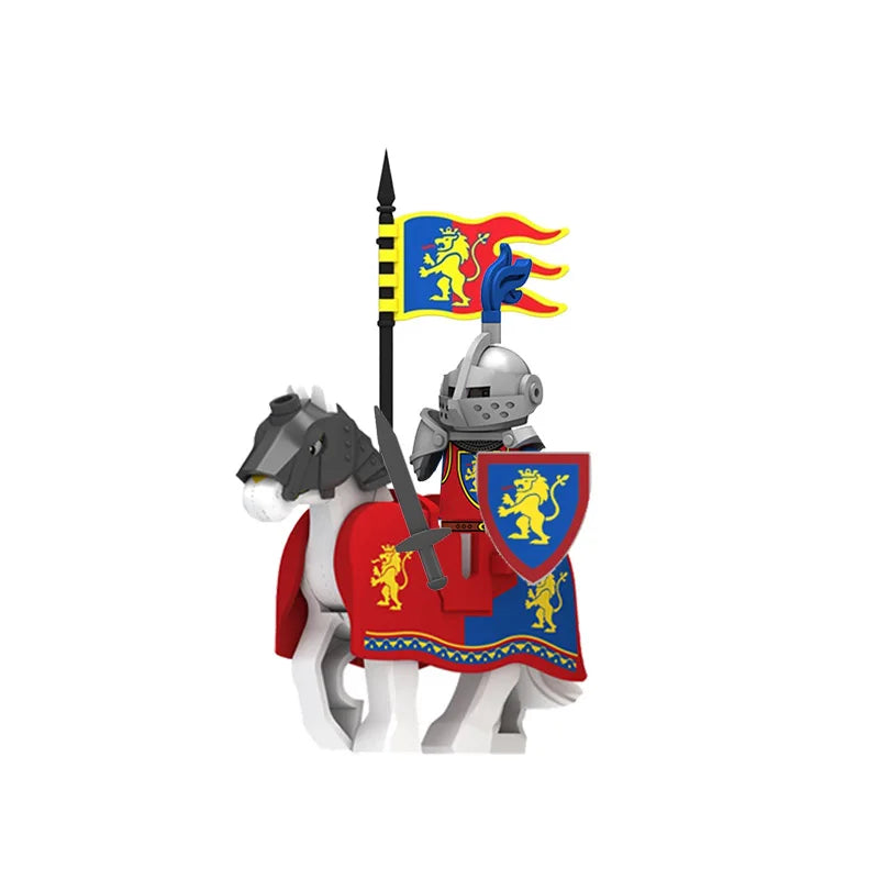 Medieval Knight Figure Building Blocks Roman Rohan Temple Soldier Infantry Commander Mount War Horse Wolf Orc Boy Toy Gift S009