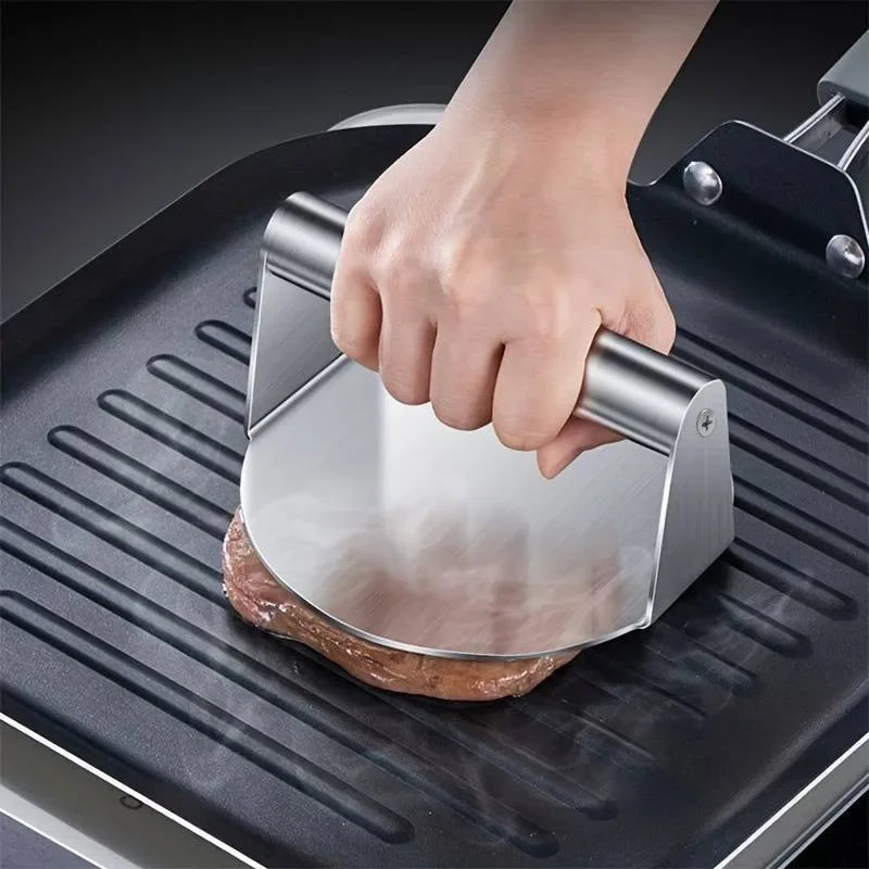 New Stainless Steel Smash Burger Press | Heavy Duty Patty Maker & Smasher Mold for BBQ, Grilling Kitchen (Non-Stick)
