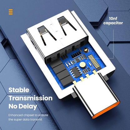 USB 3.0 10A USB A To USB C OTG Adapter Type C to USB Converter USB 3.0 Adapter For Xiaomi 12 MacBook USB To Type C OTG Connector