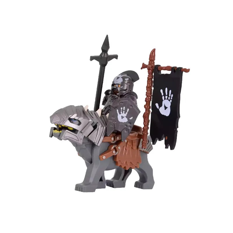 Medieval Knight Figure Building Blocks Roman Rohan Temple Soldier Infantry Commander Mount War Horse Wolf Orc Boy Toy Gift S009