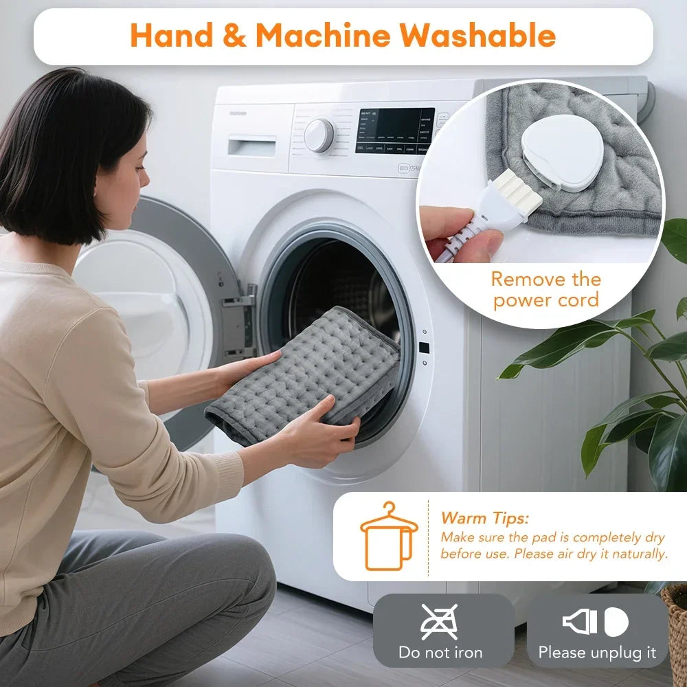 30*60cm Electric Heating Pads for Back Neck Shoulder Home Office Washable Winter Warm Blanket 4 Timer 9 Temperature Control