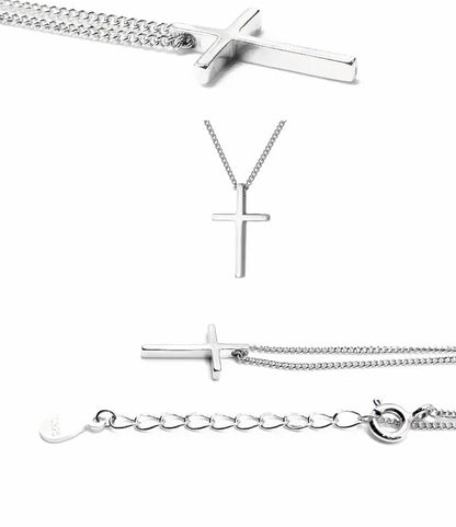 REETI 925 Sterling Silver Cross Korean Simple Temperament Jewelry Female Wild Accessories Pendant Necklace