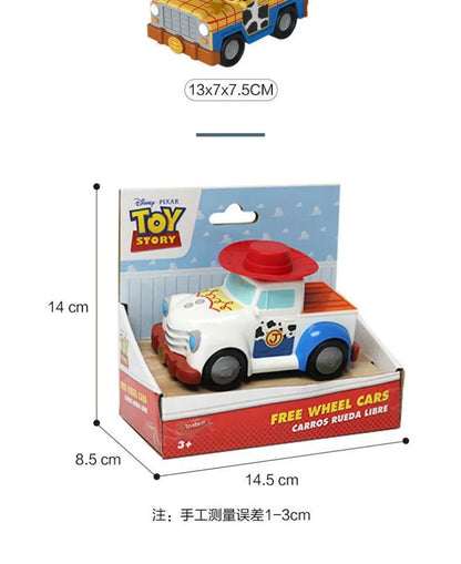13cm Disney Pixar Toy Story Inertial Woody Buzz Pull Back Car Simulation Doll Children's Interest Training Development Toys