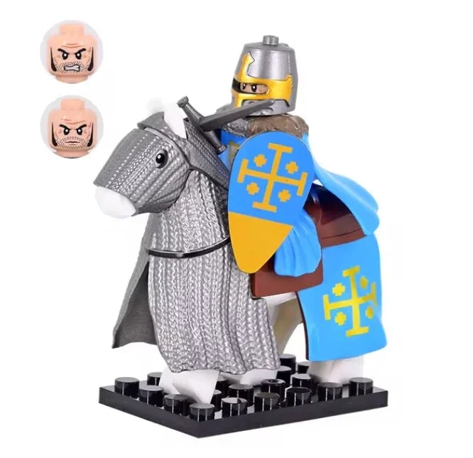 Medieval Knight Figure Building Blocks Roman Rohan Temple Soldier Infantry Commander Mount War Horse Wolf Orc Boy Toy Gift S009