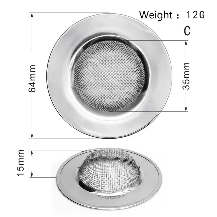 Kitchen Sink Filter Stainless Steel Mesh Sink Strainer Filter Sewer Mesh Strainers Bathroom Sink Strainer Drain Hole Filter Trap