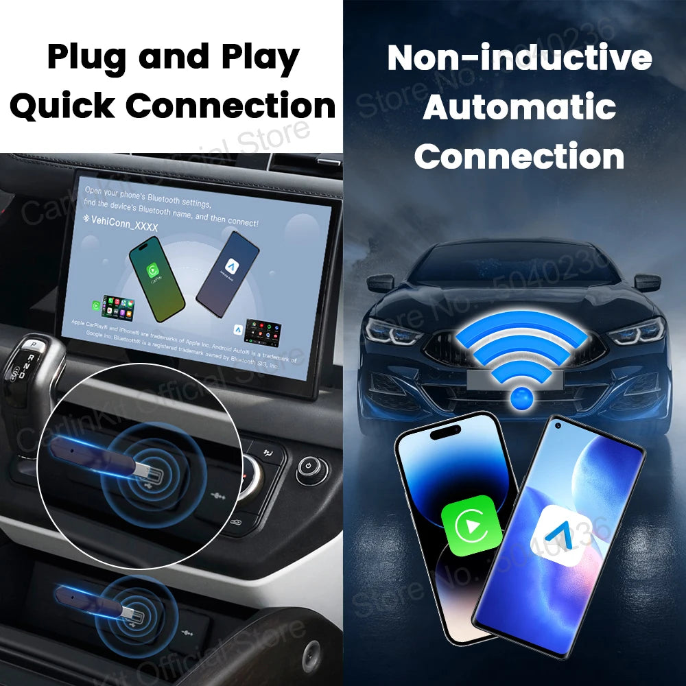 MINI 5 Pro/Mini Ultra CarlinKit Wireless CarPlay Adapter Smart CarPlay Box  for Car Plug and Play WiFi Bluetooth Auto Connection
