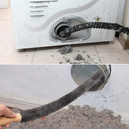Flexible Dryer Vent Brush with Wood Handle for Removing Lint Refrigerator Coil Corner Gaps Cleaning Brush Bathroom Kitchen Clean
