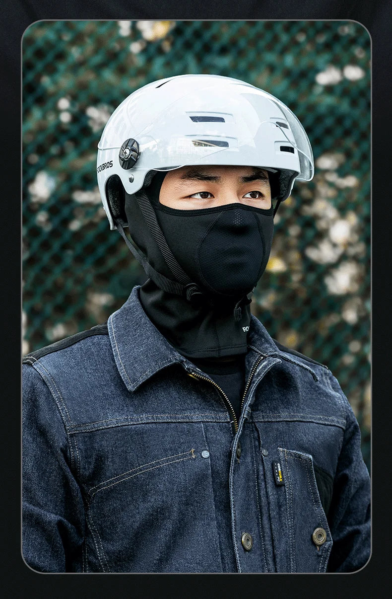 ROCKBROS Keep Warm Bicycle Full Face Mask Winter Windproof Fleece Cycling Head Caps Mask Balaclava Ski Motorcycle Bike Headgear