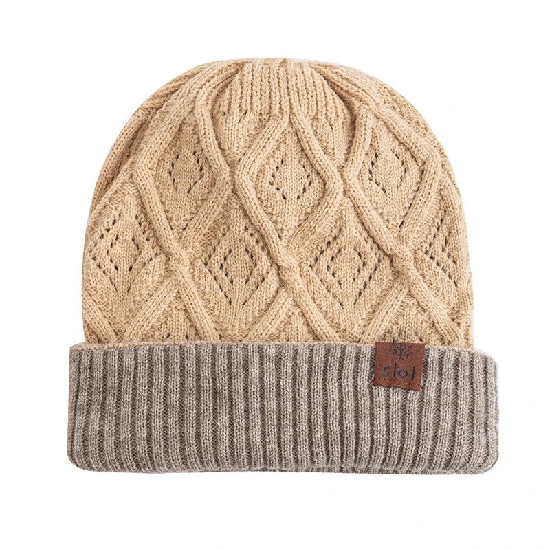 New Women Fashion Slouchy Winter Hats Various Wearing Method Reversible Beanie Hat Thick Knitted Hats