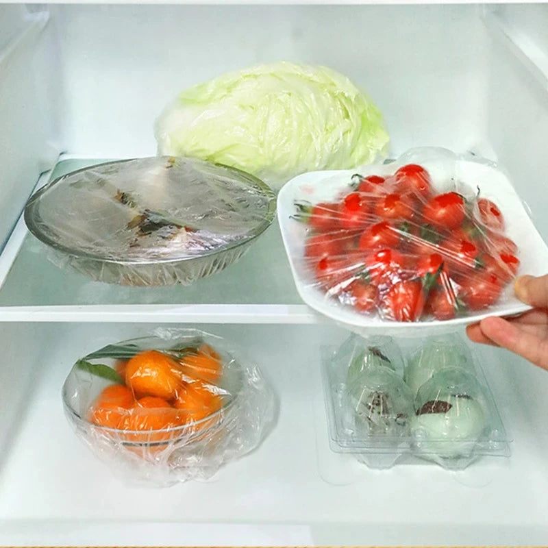 Reusable Disposable Food Cover Plastic Wrap Durable Elastic Food Lids For Bowls Elastic Plate Covers For Kitchen Food Saver Bag