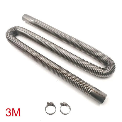 Vent Hose 60-300cm Stainless Steel Tube For Car Air Heater With Hose Clamp