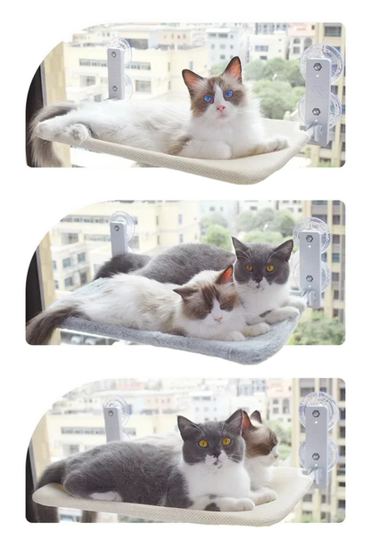 Cordless Cat Hammock for Sunbathing Hanging Cat Bed Summer Suction Cup Glass Mounted Foldable Breathable Cat Bed Frame Supplies