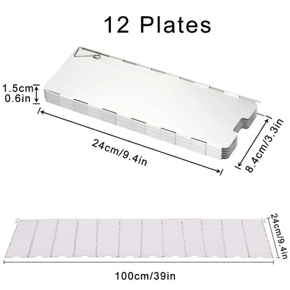 8/9/10/12/14/16 Plates Folding Camping Stove Windshield Gas Stove Wind Shield Lightweight Outdoor Picnic Cooker Wind Screen