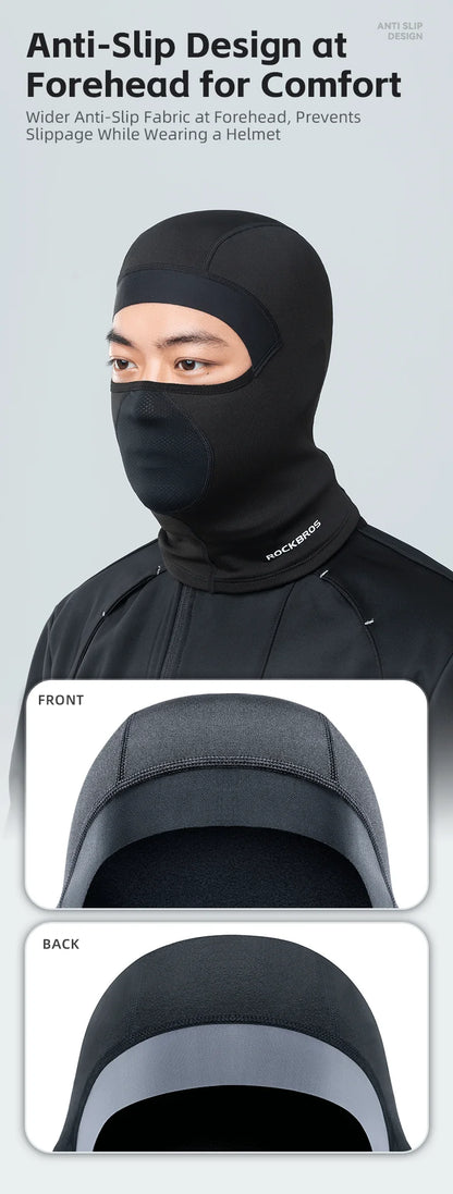 ROCKBROS Keep Warm Bicycle Full Face Mask Winter Windproof Fleece Cycling Head Caps Mask Balaclava Ski Motorcycle Bike Headgear
