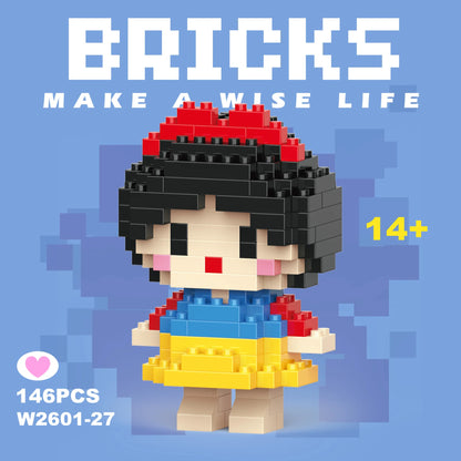 Disney 108 style Stitch LinaBell StellaLou Building Blocks Princess Cartoon Figrues Bricks Children's Assembly Toys Model Gift