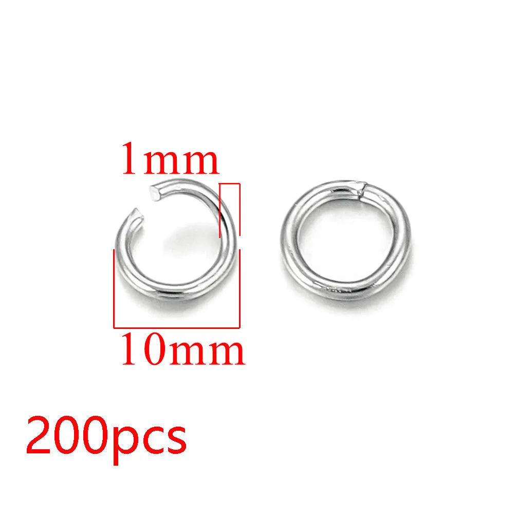 100-200pcs/lot 3/4/5/6/7/8/10mm Stainless Steel Gold Plated Jump Ring Connector for Diy Jewelry Making Accessories Wholesale
