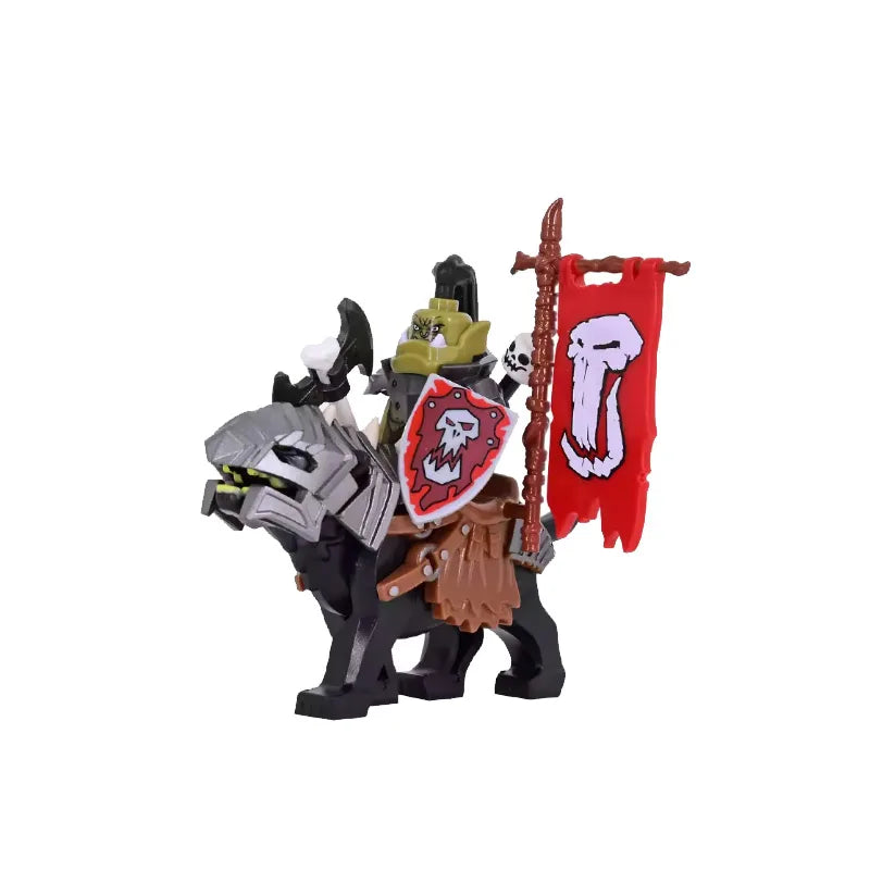 Medieval Knight Figure Building Blocks Roman Rohan Temple Soldier Infantry Commander Mount War Horse Wolf Orc Boy Toy Gift S009