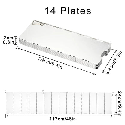 8/9/10/12/14/16 Plates Folding Camping Stove Windshield Gas Stove Wind Shield Lightweight Outdoor Picnic Cooker Wind Screen