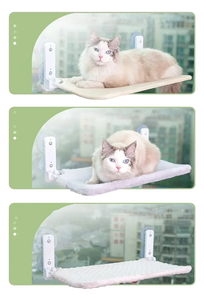 Cordless Cat Hammock for Sunbathing Hanging Cat Bed Summer Suction Cup Glass Mounted Foldable Breathable Cat Bed Frame Supplies