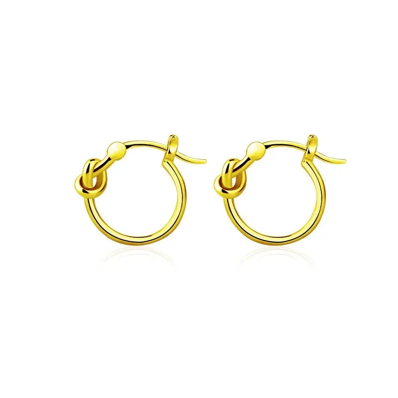 Shevalues Women Classic Earring Lady Gold Color Hoop Earring Girls Simple Style Small Ear Studs Jewelry Gifts New Ear Rings