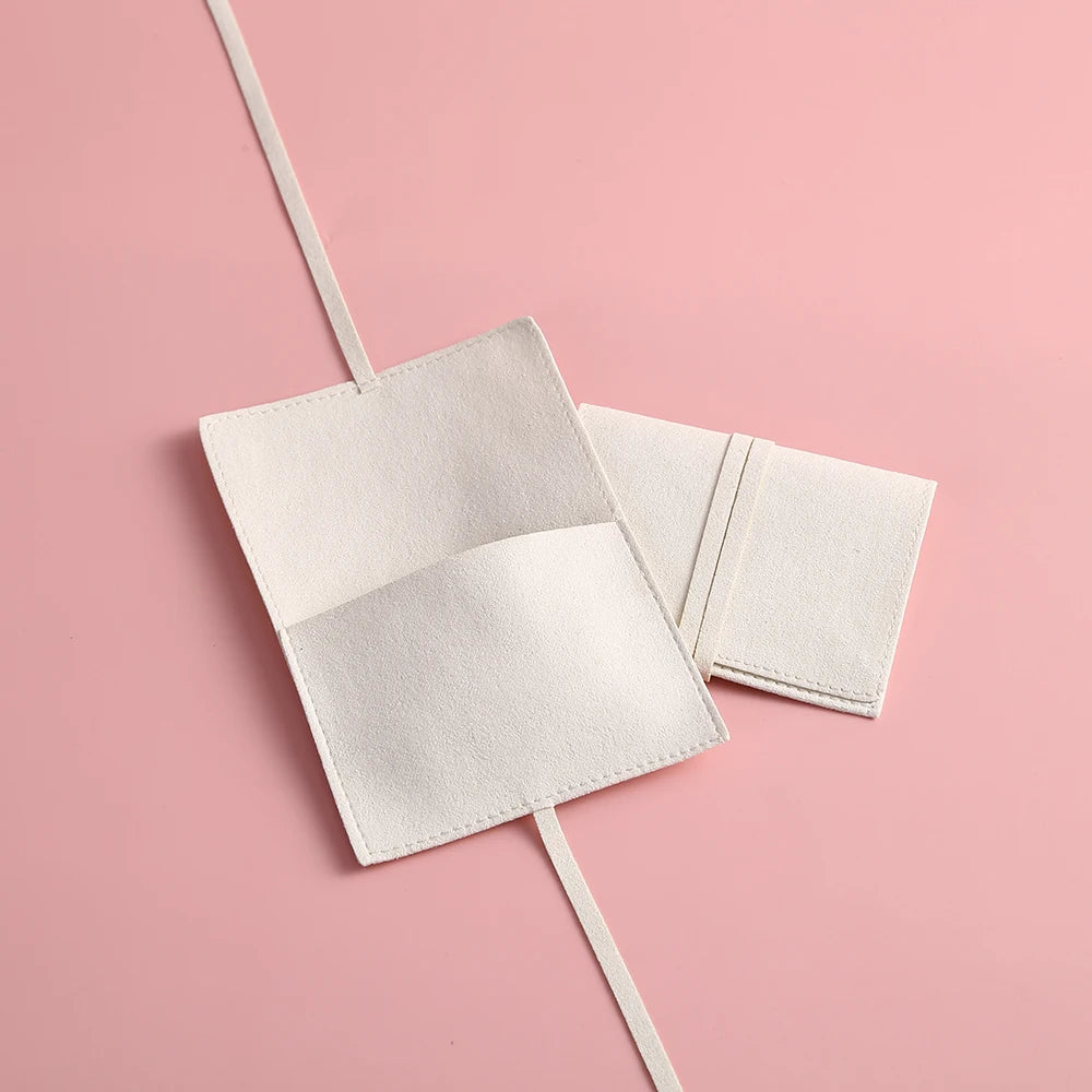 10pcs Velvet Jewelry Packaging Pouches Chic Wedding Favor Bags Cream microfiber Cosmetic Bags Product Package Wedding Gift Bag
