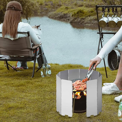 8/9/10/12/14/16 Plates Folding Camping Stove Windshield Gas Stove Wind Shield Lightweight Outdoor Picnic Cooker Wind Screen