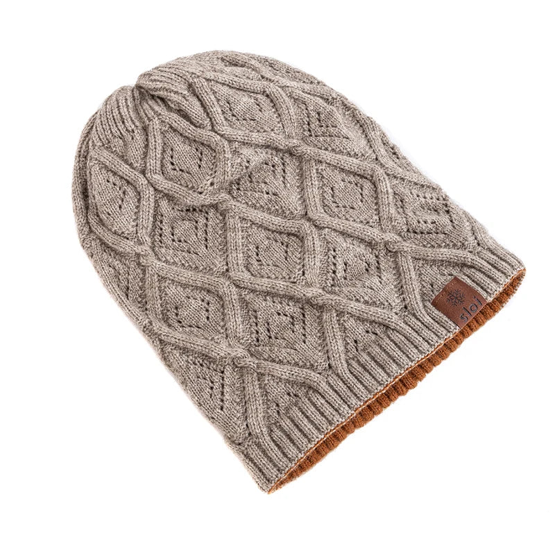 New Women Fashion Slouchy Winter Hats Various Wearing Method Reversible Beanie Hat Thick Knitted Hats