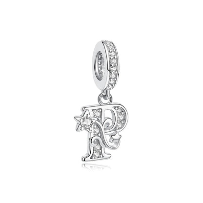 925 Sterling Silver Charms Original Letter Alphabet A-Z Pendant Beads Fit Brand Bracelets Necklaces Diy Jewelry For Women